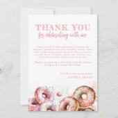 Twee zoete roze Donut Girl 2e verjaardag Bedankkaart (Voorkant)