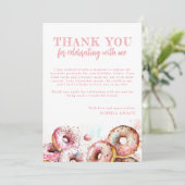 Twee zoete roze Donut Girl 2e verjaardag Bedankkaart (Staand voorkant)