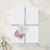 Twee zoete roze Donut Girl 2e verjaardag Bedankt Cadeaulabel (Met Touw)