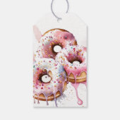 Twee zoete roze Donut Girl 2e verjaardag Bedankt Cadeaulabel (Achterkant)