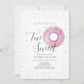 Twee zoete roze Donut Girl 2e verjaardag Kaart (Voorkant)