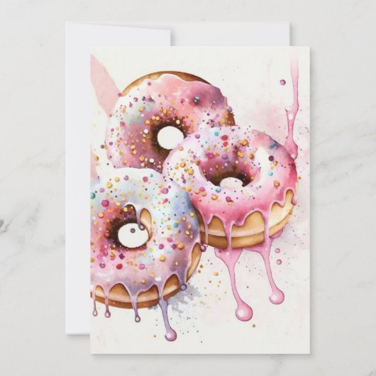 Twee zoete roze Donut Girl 2e verjaardag Kaart (Achterkant)