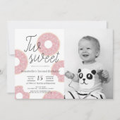 Twee zoete roze donut meisje foto 2e verjaardag kaart (Voorkant)