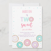 Twee zoete roze donut tweede verjaardag kaart (Voorkant)