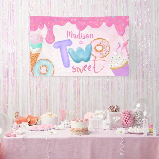 twee zoete Roze Glazuur Spandoek (Feest)