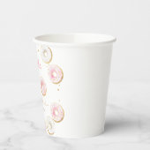 Twee zoete roze gouden donuts verjaardag papieren bekers (Links)
