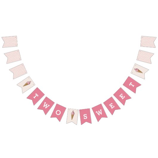 Twee zoete roze ijsbanner vlaggetjes (Alle)