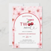 Twee zoete roze kersenbloesem 2e verjaardag kaart (Voorkant)