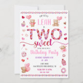 Twee zoete roze tweede verjaardag Valentijnse vers Kaart (Voorkant)