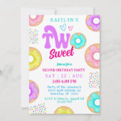 Twee Zoete Spikkels Donut Tweede Verjaardagsfeestj Kaart (Voorkant)
