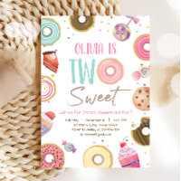 Twee zoete Sweets Snoep Donut Girl Tweede verjaard