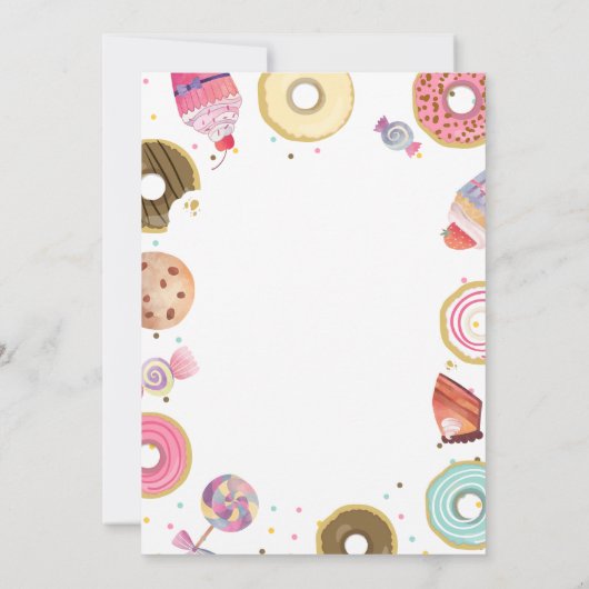 Twee zoete Sweets Snoep Donut Girl Tweede verjaard Kaart (Achterkant)