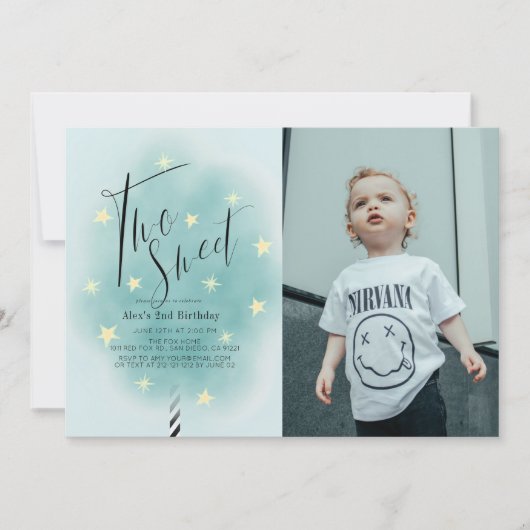 Twee Zoete Turquoise Katoenen Suikerspin 2de Verja Kaart (Voorkant)