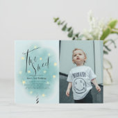 Twee Zoete Turquoise Katoenen Suikerspin 2de Verja Kaart (Staand voorkant)