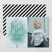 Twee Zoete Turquoise Katoenen Suikerspin 2de Verja Kaart (Voorkant / Achterkant)