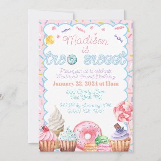 Twee zoete Tweede Uitnodiging van de Dag (Voorkant)