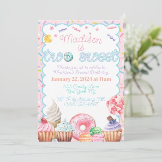 Twee zoete Tweede Uitnodiging van de Dag (Staand voorkant)