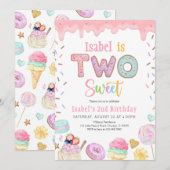 Twee zoete tweede verjaardag kaart (Voorkant / Achterkant)
