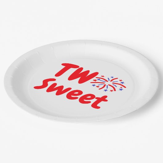 Twee zoete tweede verjaardag papieren bordje (Gekanteld)