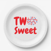 Twee zoete tweede verjaardag papieren bordje (Voorkant)