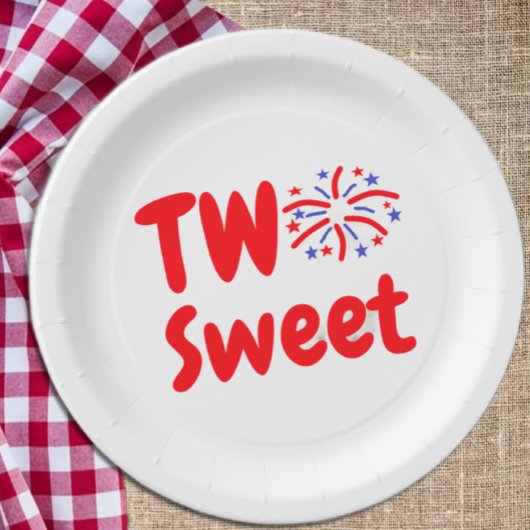 Twee zoete tweede verjaardag papieren bordje