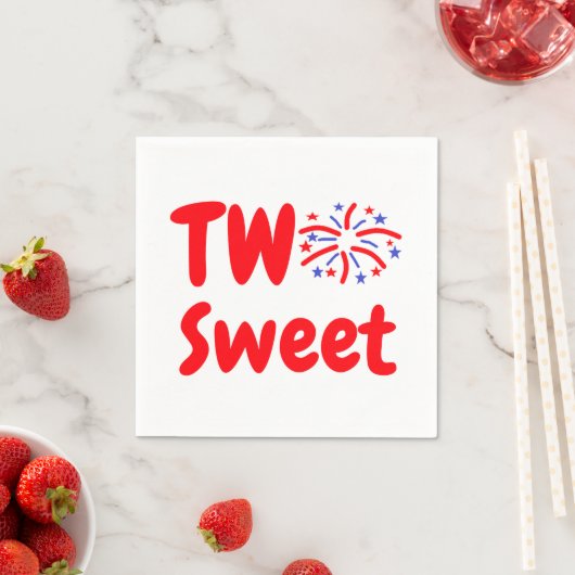 Twee zoete tweede verjaardag servet (Insitu)