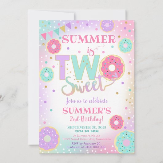 Twee zoete uitnodiging op de dag van de geboorte (Voorkant)