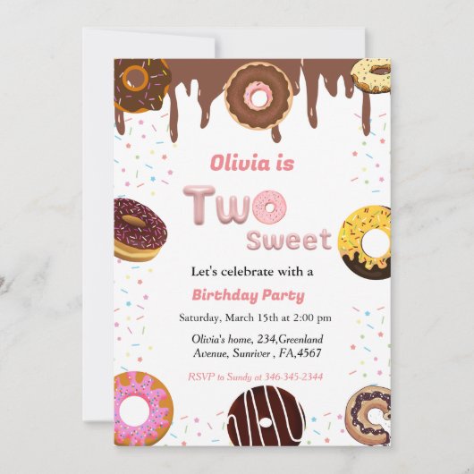 Twee zoete verjaardagsuitnodiging, themafag kaart (Voorkant)