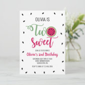 Twee zoete watermeloen op de tweede verjaardag kaart (Staand voorkant)