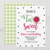 Twee zoete watermeloen op de tweede verjaardag kaart (Voorkant / Achterkant)