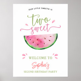 Twee zoete watermeloen Verjaardag Welkom Poster