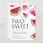 Twee zoete watermeloen verjaardagsuitnodiging kaart (Voorkant)