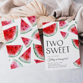 Twee zoete watermeloen verjaardagsuitnodiging kaart