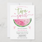 Twee zoete watermeloen verjaardagsuitnodiging kaart (Voorkant)