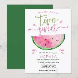 Twee zoete watermeloen verjaardagsuitnodiging kaart