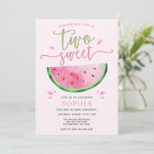 Twee zoete watermeloen verjaardagsuitnodiging kaart (Staand voorkant)