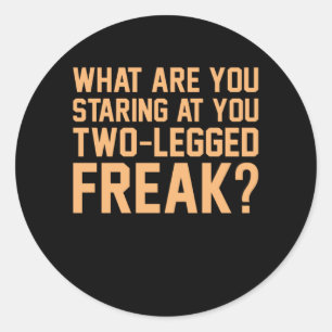 Twee zogenaamde Freak Funny Amp Prothetische chiru Ronde Sticker
