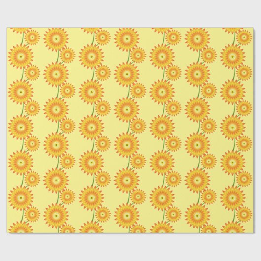 Twee Zonnebloem Patroon Thunder_Cove Cadeaupapier (Vlak)