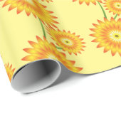 Twee Zonnebloem Patroon Thunder_Cove Cadeaupapier (Rol Hoek)