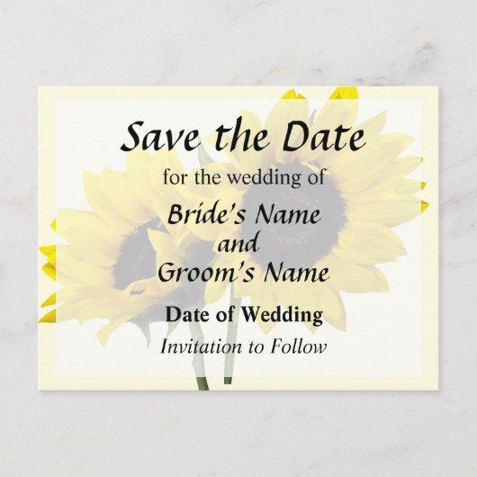Twee zonnebloemen aankondigingskaart (Voorkant)