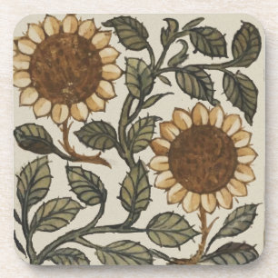 Twee zonnebloemen bier onderzetter