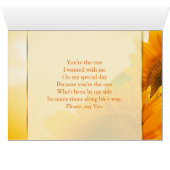 Twee zonnebloemen bruiloft met een eersteklas kaar (Binnen Horizontaal (Onder))