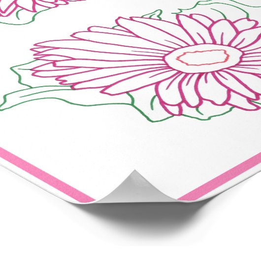 Twee Zonnebloemen Contouren, Posters (Hoek)