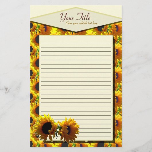 Twee zonnebloemen, geboord briefpapier (Voorkant)