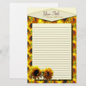 Twee zonnebloemen, geboord briefpapier (Voorkant / Achterkant)