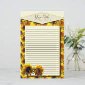 Twee zonnebloemen, geboord briefpapier (Staand voorkant)