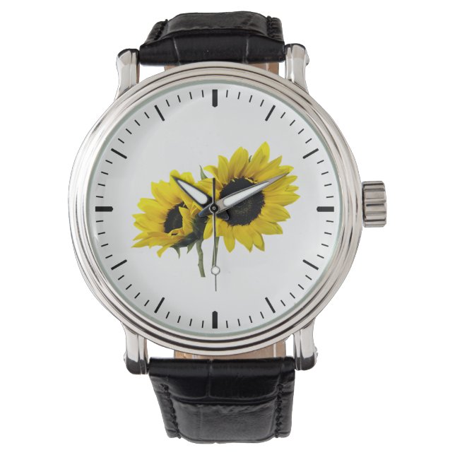 Twee zonnebloemen horloge (Voorkant)