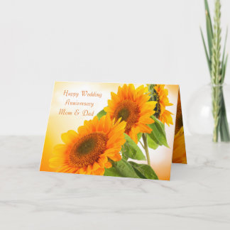 Twee zonnebloemen Huwelijksverjaardag Moeder & Vad Kaart