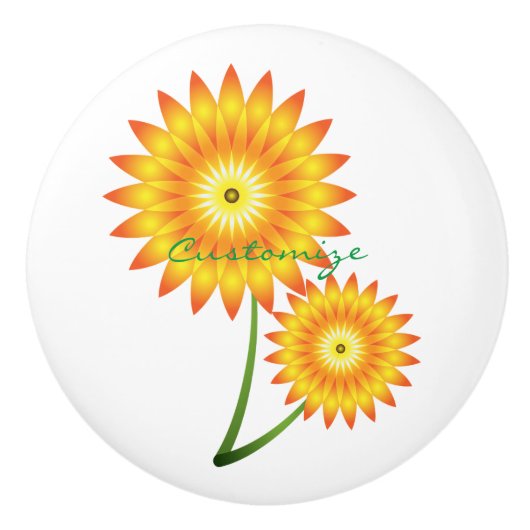 Twee zonnebloemen Plant Thunder_Cove Keramische Knop (Voorkant)