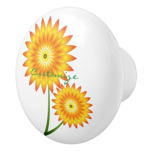 Twee zonnebloemen Plant Thunder_Cove Keramische Knop (Rechts)